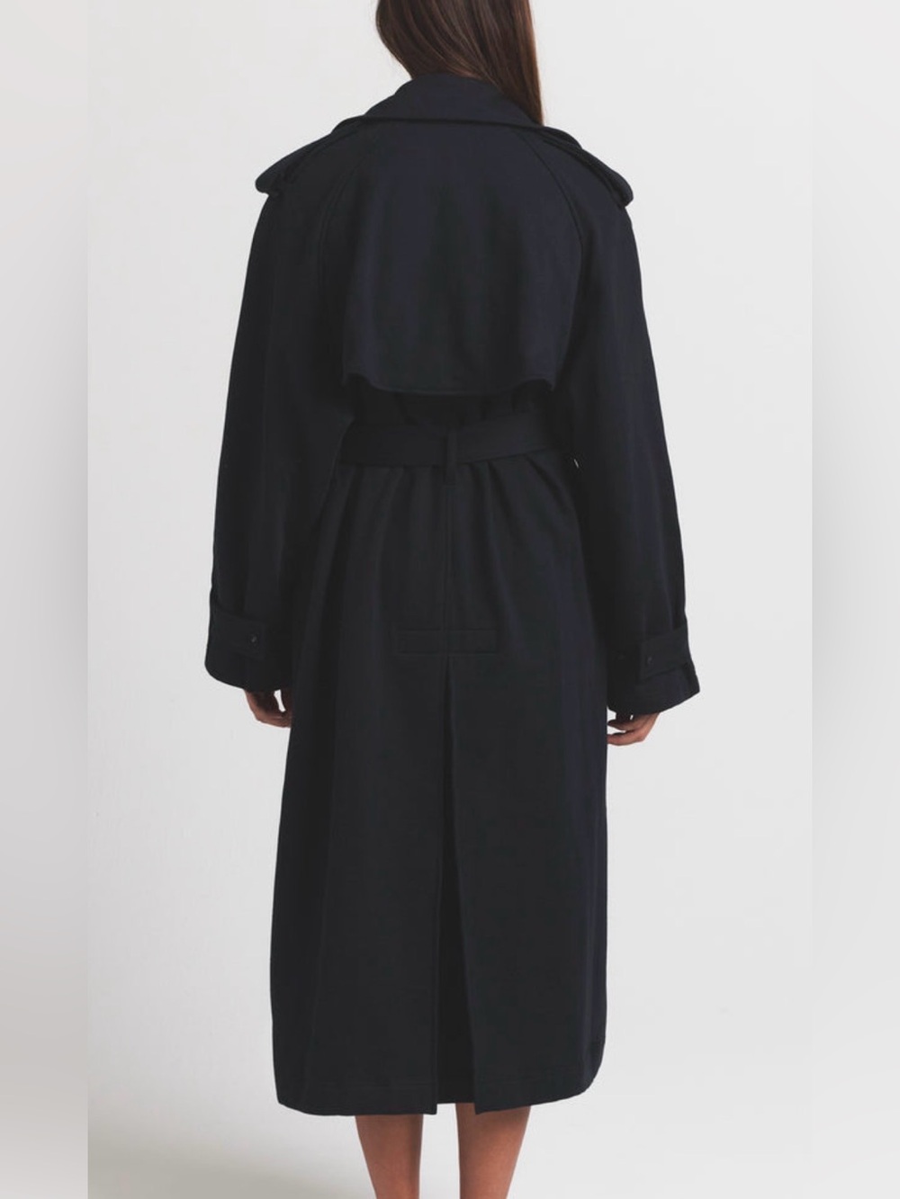 Skims Boyfriend Fleece Oversized Trench Coat - Black - Large - Picture 6 of 11